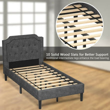 Load image into Gallery viewer, Gray Bedroom Double Upholstered Bed Frame with Headboard
