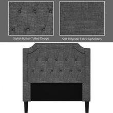 Load image into Gallery viewer, Gray Bedroom Double Upholstered Bed Frame with Headboard
