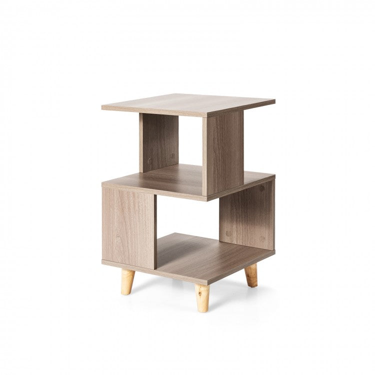 Modern Simple Solid Wood Nightstand Set of 2 for Bedroom