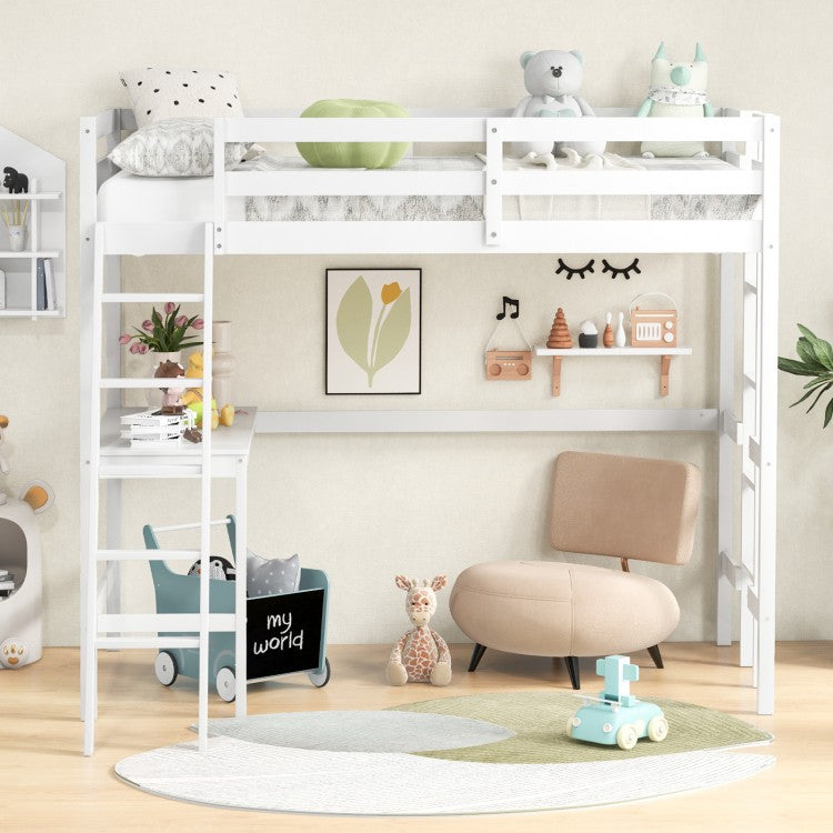 Multifunctional Loft Bed with Desk and Stairs