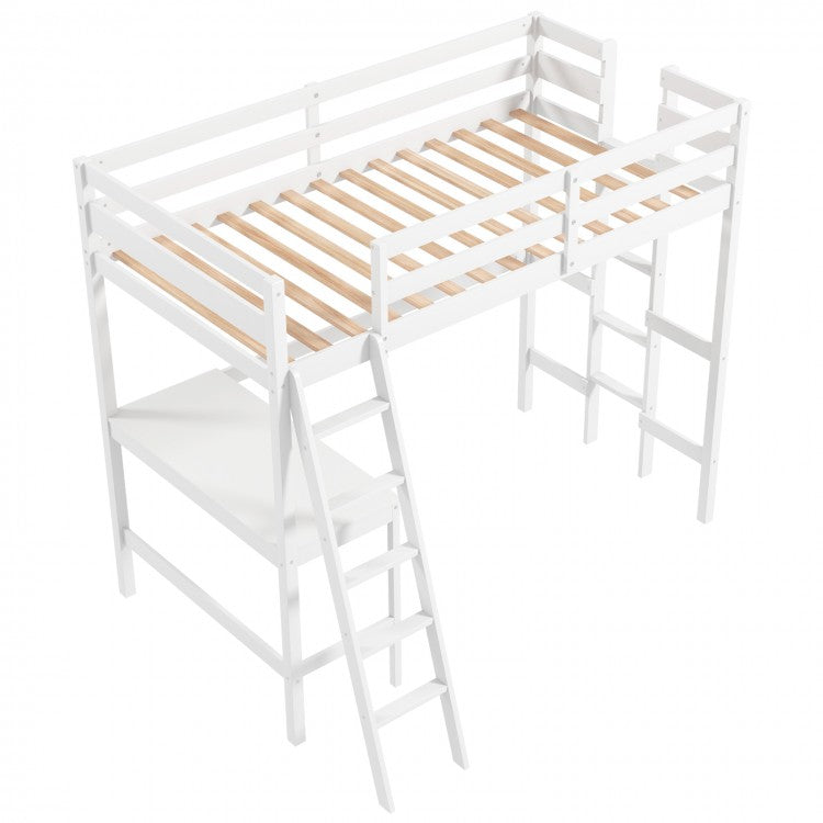 Multifunctional Loft Bed with Desk and Stairs