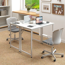 Charger l&#39;image dans la galerie, 40-Inch White Metal Computer Desk for Office, Suitable for Bedroom and Conference Room
