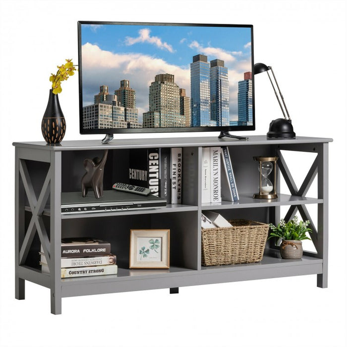 4-Compartment Open TV Stand for 55-inch TVs - Suitable for Living Room