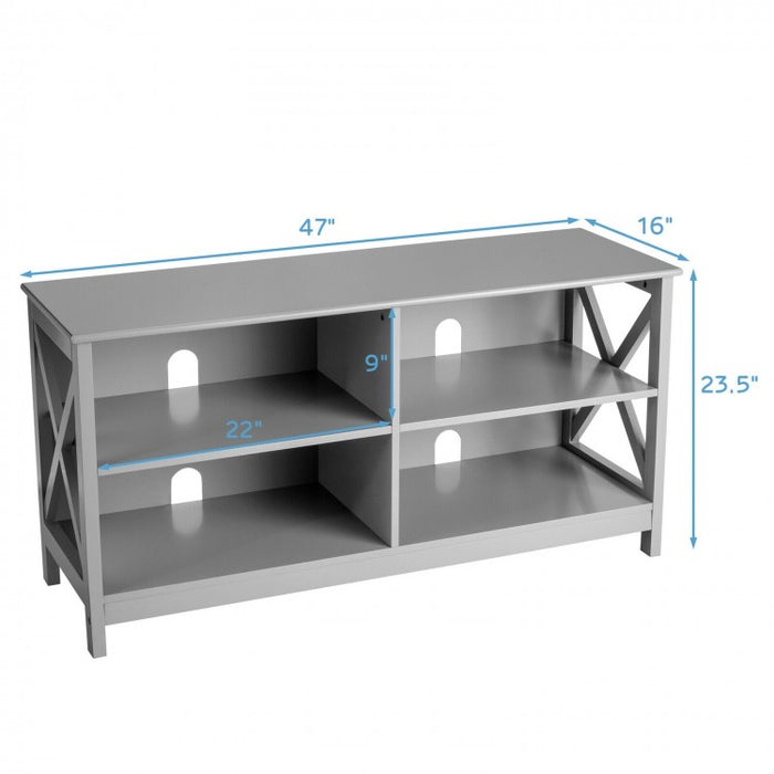 4-Compartment Open TV Stand for 55-inch TVs - Suitable for Living Room