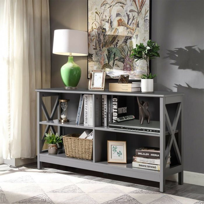 4-Compartment Open TV Stand for 55-inch TVs - Suitable for Living Room