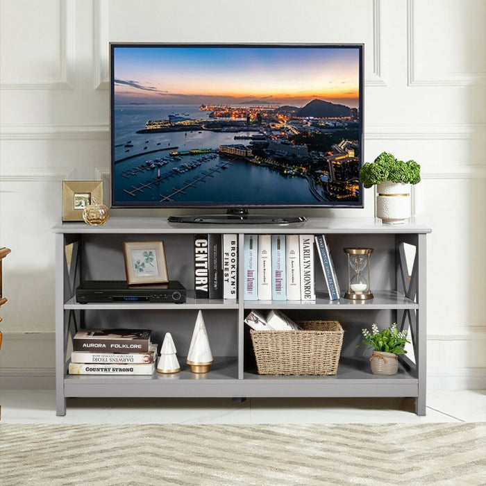 4-Compartment Open TV Stand for 55-inch TVs - Suitable for Living Room