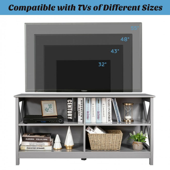 4-Compartment Open TV Stand for 55-inch TVs - Suitable for Living Room