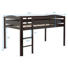 Load image into Gallery viewer, Modern Minimalist Bedroom Loft Bed with Guardrail and Ladder
