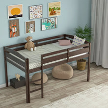Load image into Gallery viewer, Modern Minimalist Bedroom Loft Bed with Guardrail and Ladder
