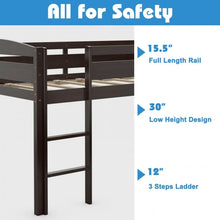 Load image into Gallery viewer, Modern Minimalist Bedroom Loft Bed with Guardrail and Ladder
