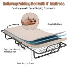Charger l&#39;image dans la galerie, Costway Portable Folding Bed with Memory Foam

