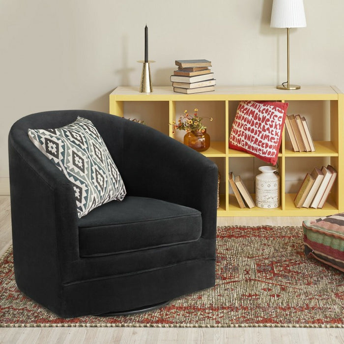 Costway Black Modern Swivel Chairs for Living Room - 360° Rotating Armchair
