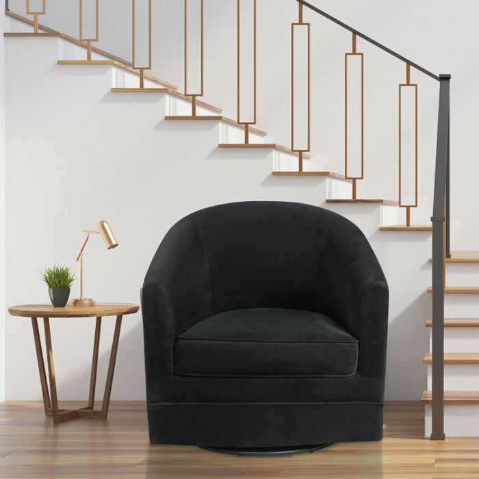 Costway Black Modern Swivel Chairs for Living Room - 360° Rotating Armchair