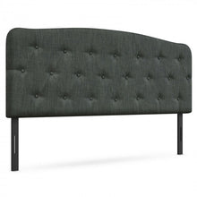 Load image into Gallery viewer, Full-Size Grey Minimalist Linen Button-Tufted Upholstered Headboard
