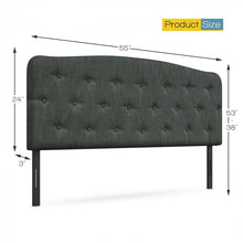 Load image into Gallery viewer, Full-Size Grey Minimalist Linen Button-Tufted Upholstered Headboard
