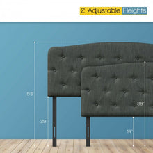Load image into Gallery viewer, Full-Size Grey Minimalist Linen Button-Tufted Upholstered Headboard
