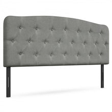 Load image into Gallery viewer, Full-Size Grey Minimalist Linen Button-Tufted Upholstered Headboard
