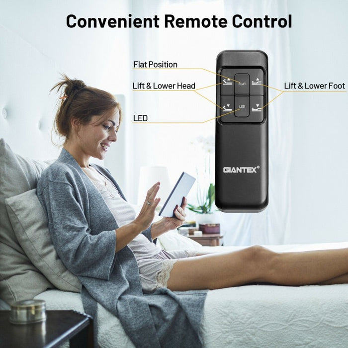 Black Adjustable Electric Bed Frame with Wireless Remote Control