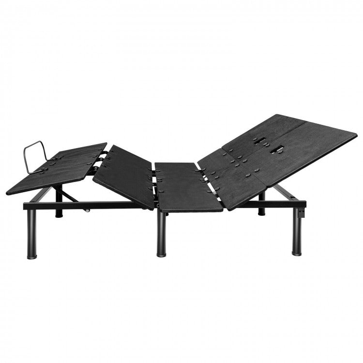 Black Adjustable Electric Bed Frame with Wireless Remote Control