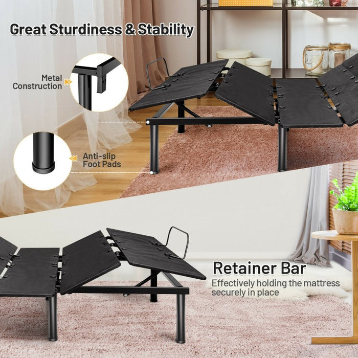 Black Adjustable Electric Bed Frame with Wireless Remote Control