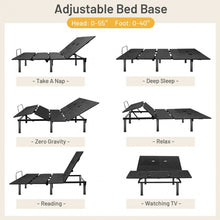 Load image into Gallery viewer, Black Adjustable Electric Bed Frame with Wireless Remote Control
