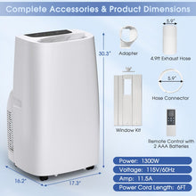 Charger l&#39;image dans la galerie, 14000 BTU (ASHRAE) 3-in-1 Multifunctional Portable Air Conditioner with Remote Control
