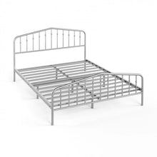 Load image into Gallery viewer, Silver Metal Platform Bed Frame with Non-Slip Feet Pads

