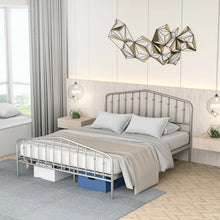 Load image into Gallery viewer, Silver Metal Platform Bed Frame with Non-Slip Feet Pads
