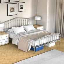 Load image into Gallery viewer, Silver Metal Platform Bed Frame with Non-Slip Feet Pads
