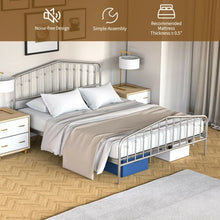 Load image into Gallery viewer, Silver Metal Platform Bed Frame with Non-Slip Feet Pads
