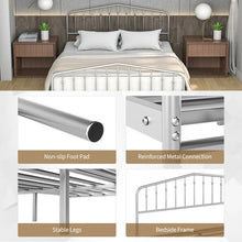 Load image into Gallery viewer, Silver Metal Platform Bed Frame with Non-Slip Feet Pads
