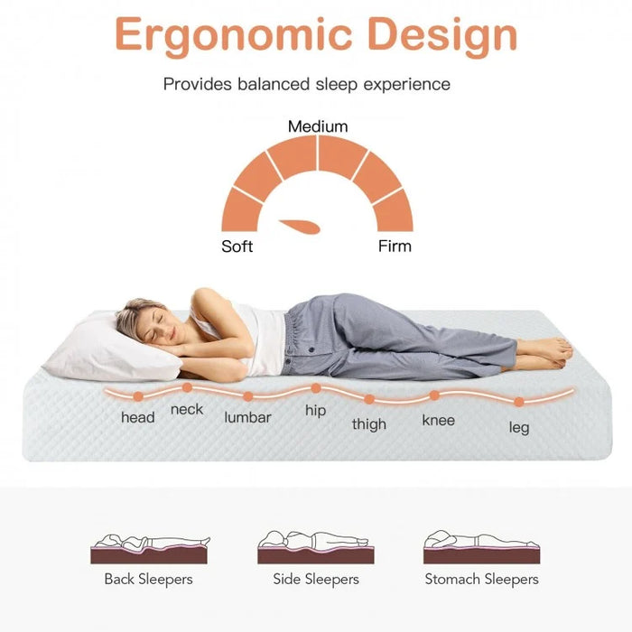 White Portable 8-Inch Foam Mattress