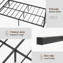 Load image into Gallery viewer, Black Modern Minimalist Metal Bed Frame with Canopy for Bedroom
