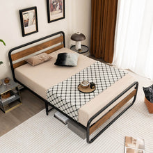 Load image into Gallery viewer, Curved High Headboard Metal Bed Frame
