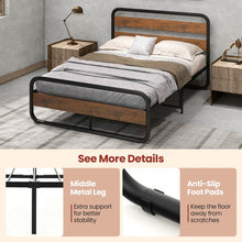Load image into Gallery viewer, Curved High Headboard Metal Bed Frame
