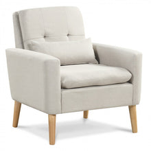 Load image into Gallery viewer, Modern Minimalist Comfortable Armchair with Lumbar Pillow
