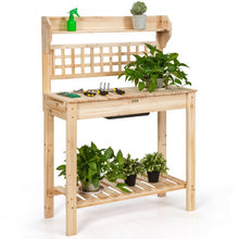 Load image into Gallery viewer, Outdoor Garden Wooden Sliding Top Plant Potting Bench
