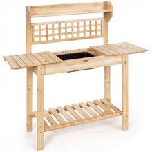 Load image into Gallery viewer, Outdoor Garden Wooden Sliding Top Plant Potting Bench
