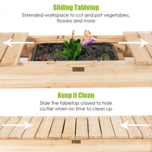 Load image into Gallery viewer, Outdoor Garden Wooden Sliding Top Plant Potting Bench
