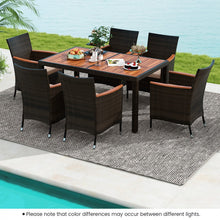 Load image into Gallery viewer, 7-Piece Outdoor Modern Wicker Table and Chair Dining Set with Cushions
