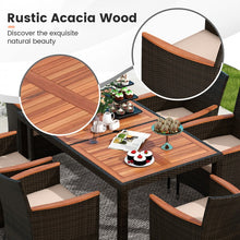 Load image into Gallery viewer, 7-Piece Outdoor Modern Wicker Table and Chair Dining Set with Cushions
