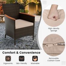 Load image into Gallery viewer, 7-Piece Outdoor Modern Wicker Table and Chair Dining Set with Cushions
