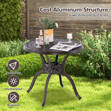 Load image into Gallery viewer, Costway Outdoor Round Dining Table with Umbrella Hole - Suitable for Courtyard, Backyard, and Garden
