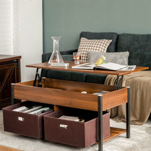 Charger l&#39;image dans la galerie, Industrial Style Lift-Top Coffee Table with Hidden Compartment - Suitable for Living Room, Study, and Office
