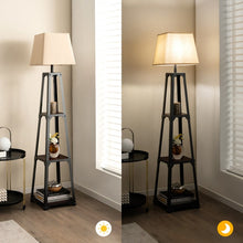 Load image into Gallery viewer, Modern Triangular 3-Tier Illuminated Storage Floor Lamp
