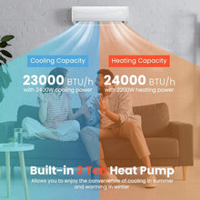 Load image into Gallery viewer, 24000 BTU 18.5 SEER2 208-230V Ductless Mini Split Air Conditioner and Heater

