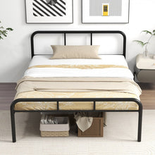 Charger l&#39;image dans la galerie, Costway Furniture:Black Metal Bed Frame with Under-Bed Storage Space

