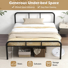 Charger l&#39;image dans la galerie, Costway Furniture:Black Metal Bed Frame with Under-Bed Storage Space
