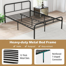 Charger l&#39;image dans la galerie, Costway Furniture:Black Metal Bed Frame with Under-Bed Storage Space
