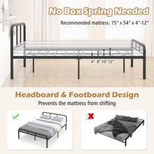 Charger l&#39;image dans la galerie, Costway Furniture:Black Metal Bed Frame with Under-Bed Storage Space
